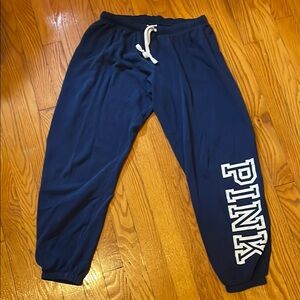 PINK Victoria's Secret Blue Sweatpants with Elastic Waistband